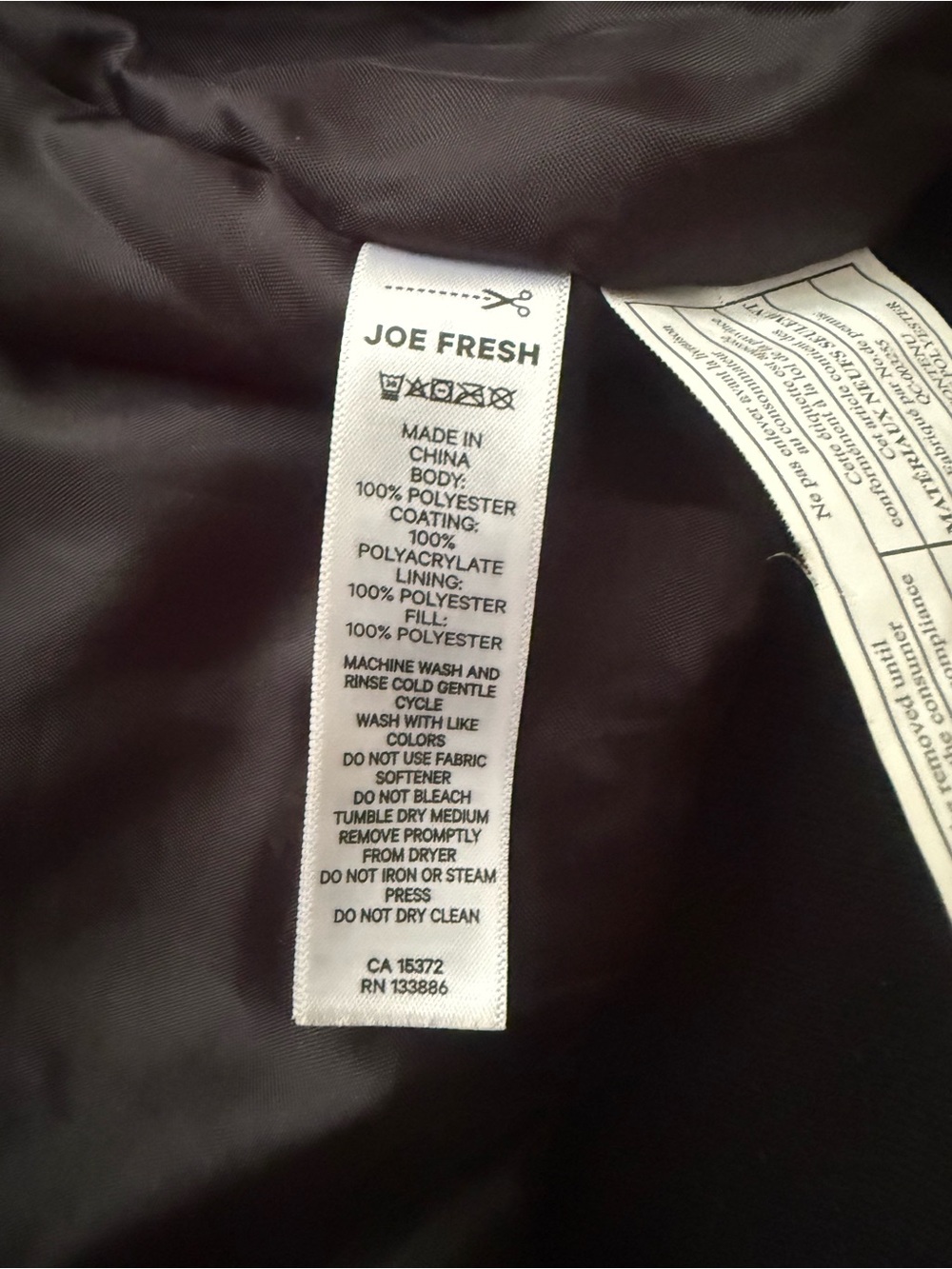 Joe Fresh Black Men’s Bomber Jacket with Zip Pocket - Picture 4 of 6